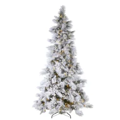 Raz Imports Raz 7.5' or 9' Pre Lit Flocked Pine Christmas Tree Outlet