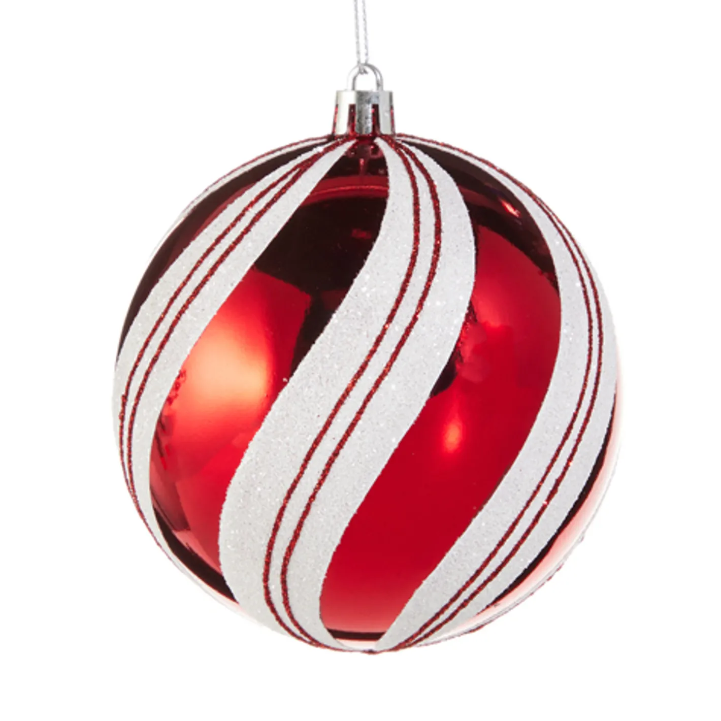 Raz Imports Raz 4" or 6" Red and White Candy Cane Stripe Ball Christmas Ornament Outlet