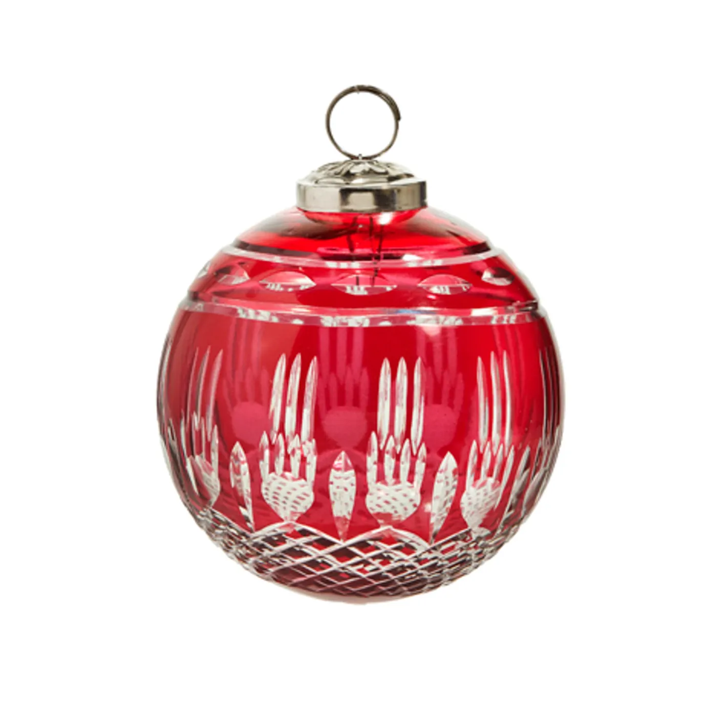 Raz Imports Raz 4" or 5" Red Etched Glass Ball Christmas Ornament Best