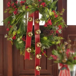 Raz Imports Raz 24" or 32" Red Sleigh Bell Door Hanger Christmas Decoration Sale