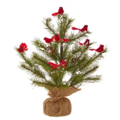 Raz Imports Raz 14.25" or 16" Tree with Cardinals in Burlap Bag Christmas Decoration Clearance