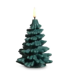 Raz Imports Raz 5.5" or 7" Uyuni Pine Green Tree Round Battery Operated Candle with Lighted Flickering Wick