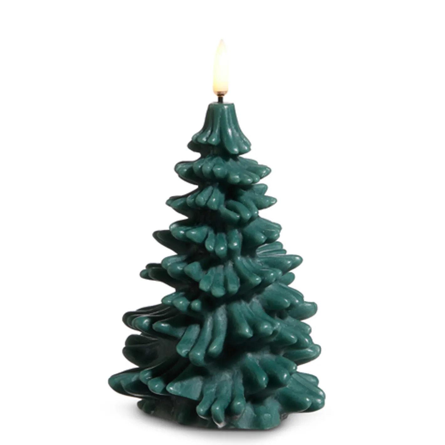 Raz Imports Raz 5.5" or 7" Uyuni Pine Green Tree Round Battery Operated Candle with Lighted Flickering Wick