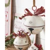 Raz Imports Raz 11" or 13.75" White Glittered Jingle Bell with Red Bow Christmas Ornament Discount