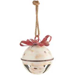 Raz Imports Raz 11" or 13.75" White Glittered Jingle Bell with Red Bow Christmas Ornament Discount