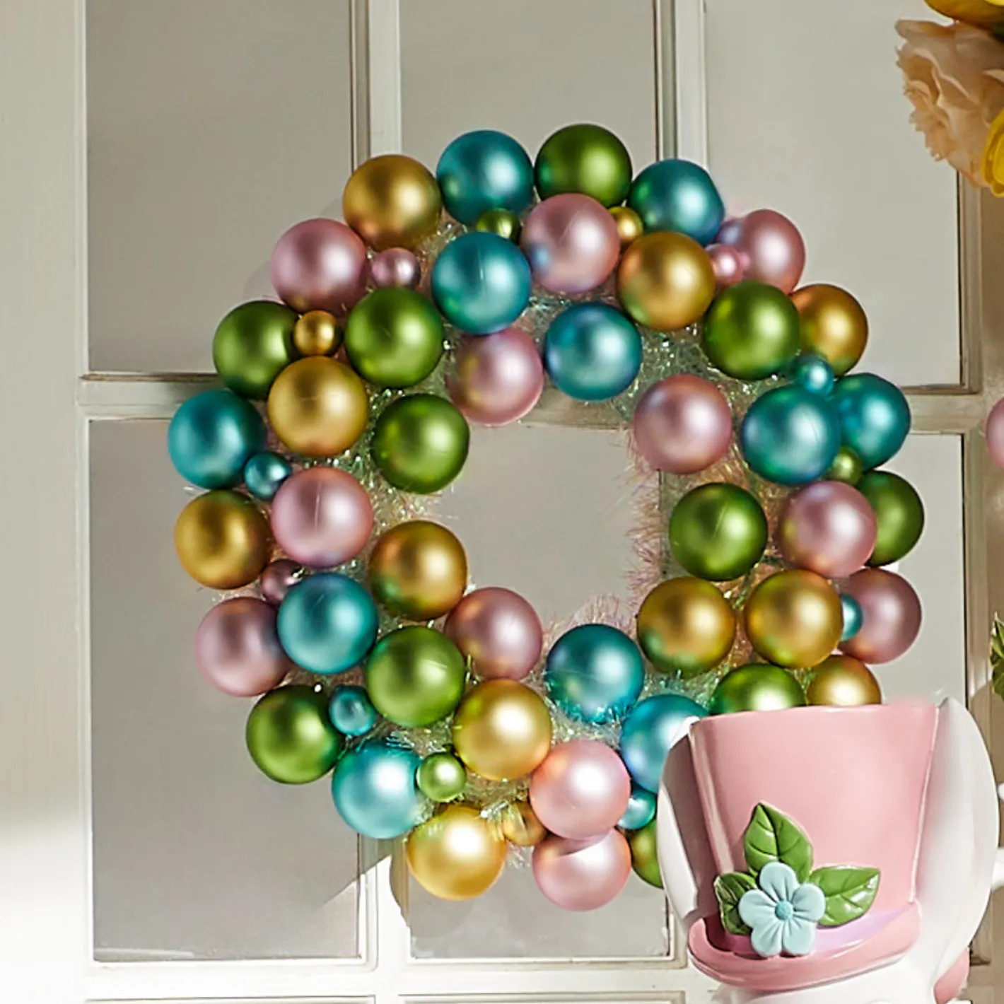 Raz Imports Raz 17" Pastel Pearl Ball Ornament Easter Wreath W4532771 Best