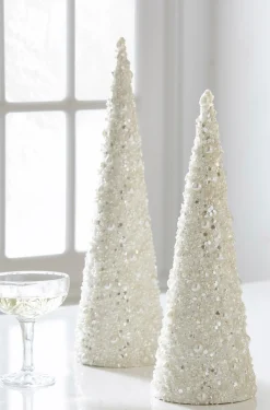 Raz Imports Raz 17" Pearl Cone Tree Christmas Decoration Set of 2 4406674 Discount