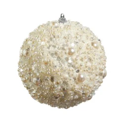 Raz Imports Raz 4.75" Pearl Embellished Ball Christmas Ornament 4406634 Sale