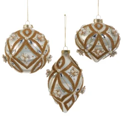 Raz Imports Raz 4" Pearl Embellished Glass Christmas Ornament 4523157 Online