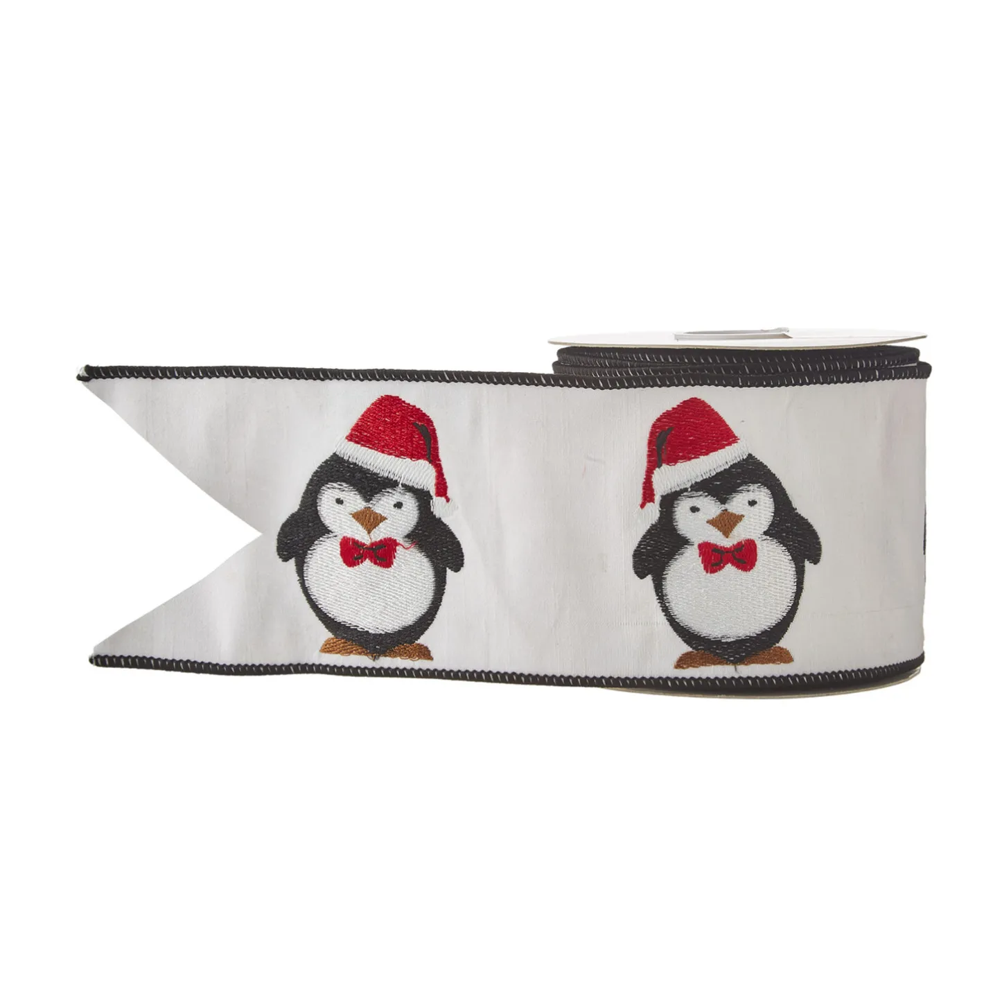 Raz Imports Raz 4" Penguin Embroidered Wired Christmas Ribbon R4171870