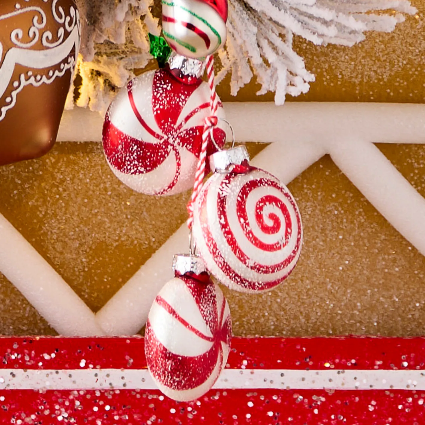 Raz Imports Raz 5.5" Peppermint Candy Cluster Glass Christmas Ornament 4520873 Online