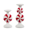 Raz Imports Raz 11" Peppermint Christmas Candle Holders Set of 2 4512234 Outlet