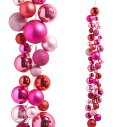Raz Imports Raz 4' Pink Ball Ornament Christmas Garland G4432717 Sale