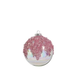 Raz Imports Raz 4" Pink Beaded Iridescent Glass Christmas Ornament 4422913 Discount