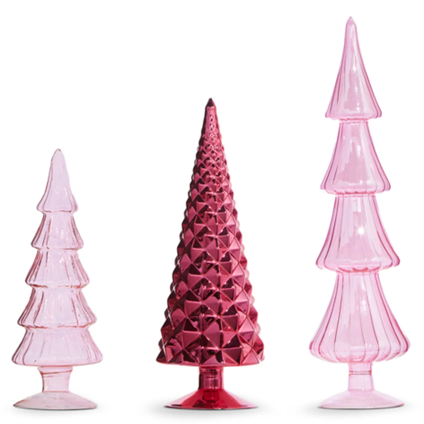 Raz Imports Raz 14.25" Pink Glass Christmas Tree Set 4322828