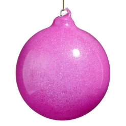 Raz Imports Raz 4" Pink Glitter Blown Glass Ball Christmas Ornament 4523066 Best