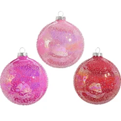 Raz Imports Raz 4" Pink Glitter Glass Ball Christmas Ornament 4422983 Best