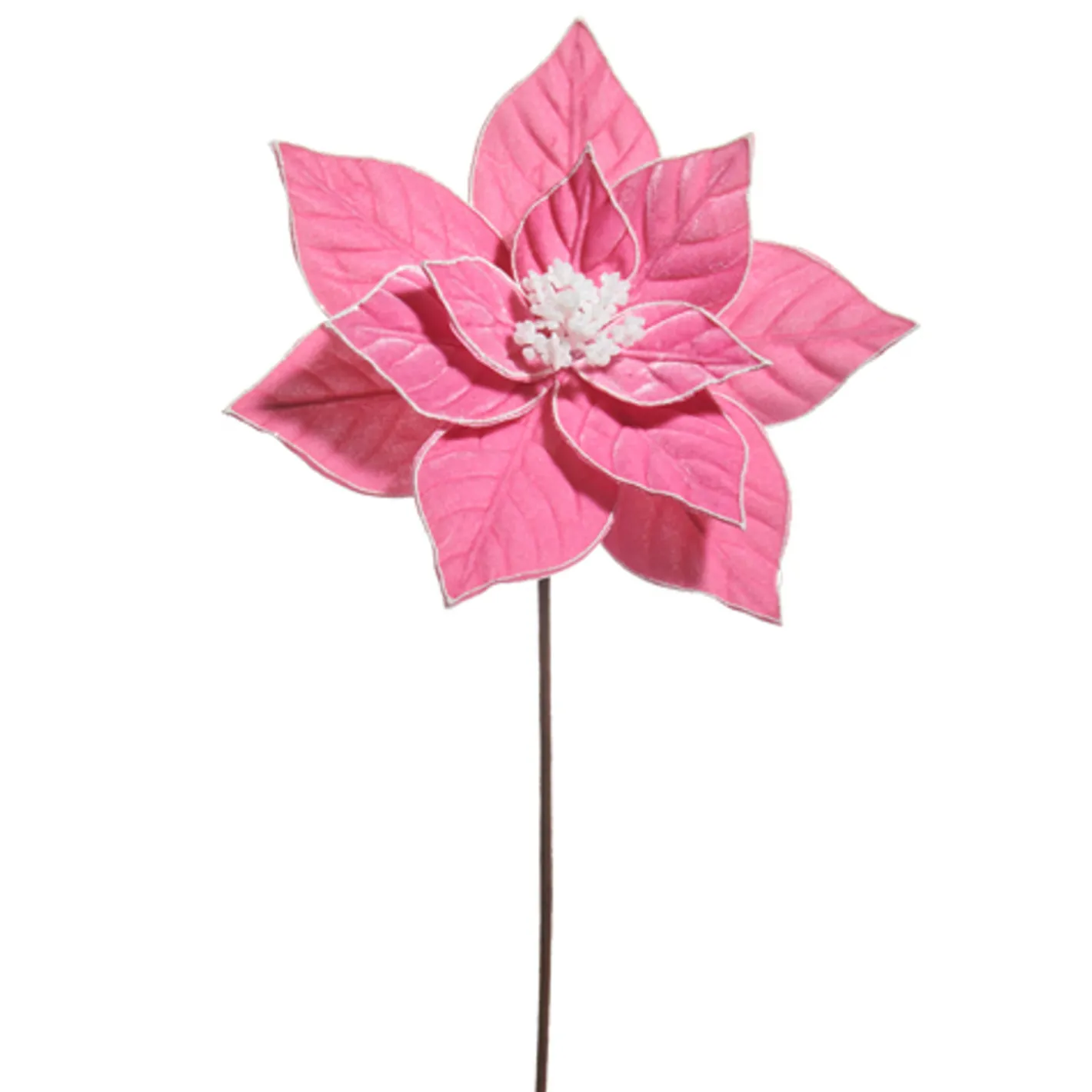 Raz Imports Raz 22" Pink Glitter Trim Poinsettia Christmas Tree Pick F4531083 Sale