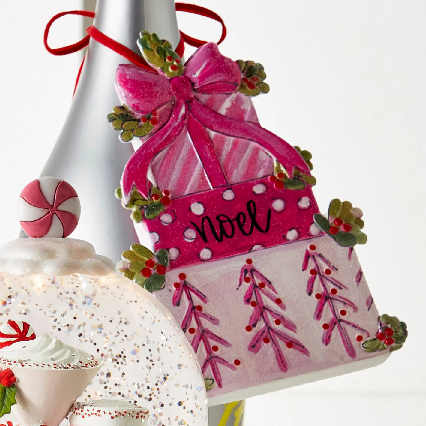 Raz Imports Raz 6" Pink Present Stack Christmas Ornament 4416369 Discount