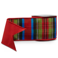 Raz Imports Raz 4" Plaid Wired Christmas Ribbon R4527764 Best