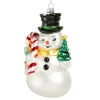 Raz Imports Raz 6" Quintessential Snowman Glass Christmas Ornament 4552863 Clearance