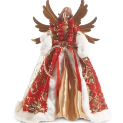 Raz Imports Raz 17.5" Red and Gold Angel Christmas Tree Topper 4315559 New