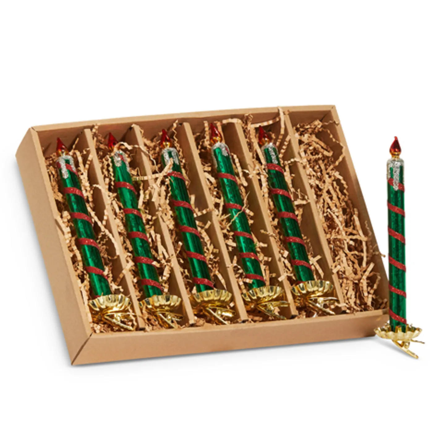 Raz Imports Raz 7.5" Red and Green Clip On Glass Christmas Ornament 4524922 Outlet