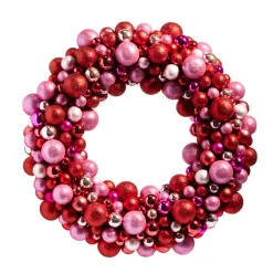 Raz Imports Raz 24" Red and Pink Multicolor Ball Ornament Christmas Wreath W4402429 New