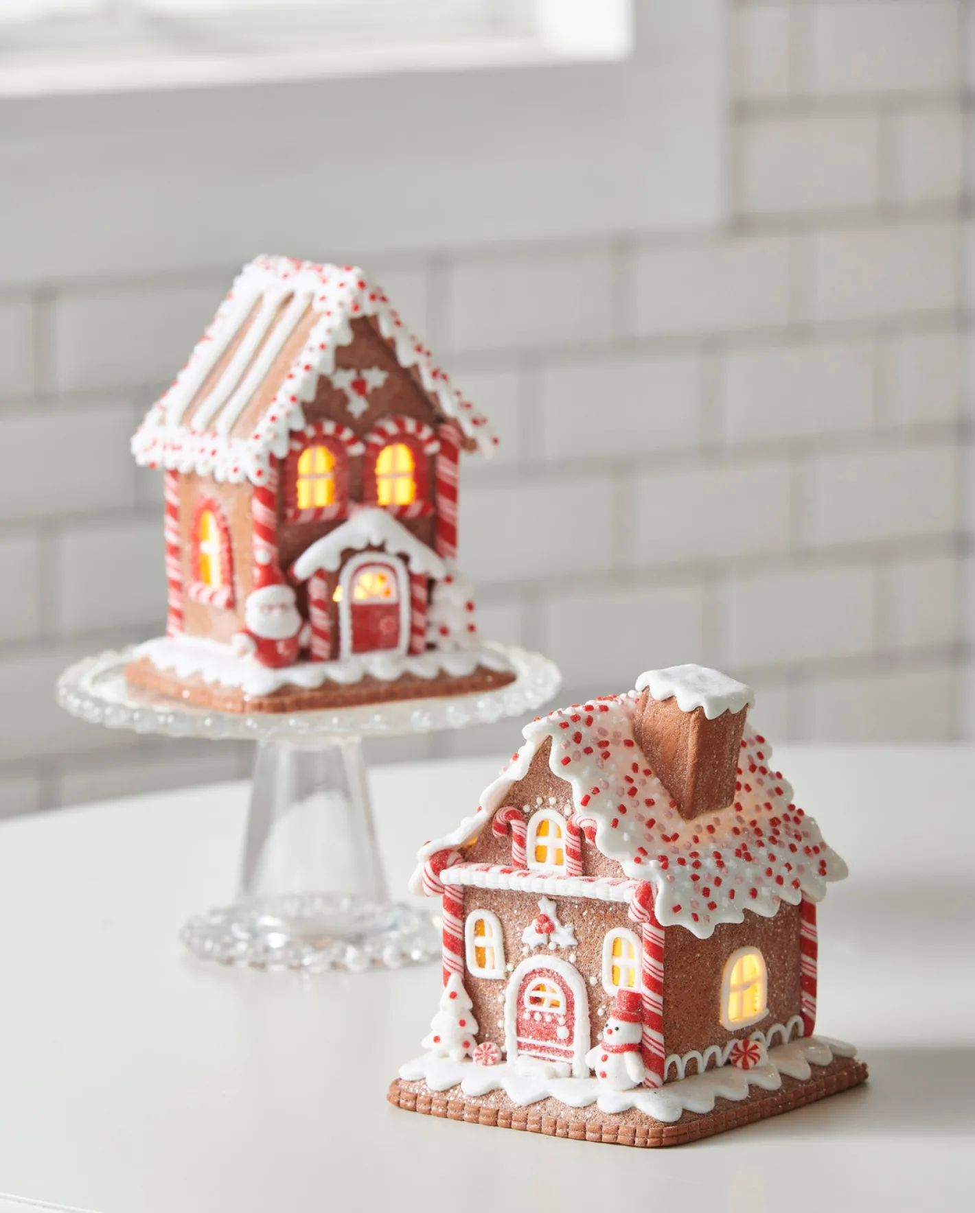 Raz Imports Raz 7" Red and White Peppermint Gingerbread House Christmas Decoration 4416280 Clearance