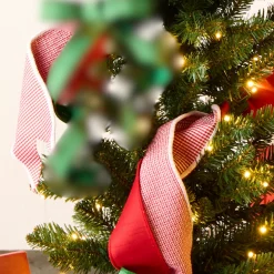 Raz Imports Raz 4" Red and White Plaid and Striped Wired Christmas Ribbon R4527814 Hot