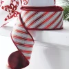 Raz Imports Raz 2.5" Red and White Striped Wired Christmas Ribbon R4071775 Hot