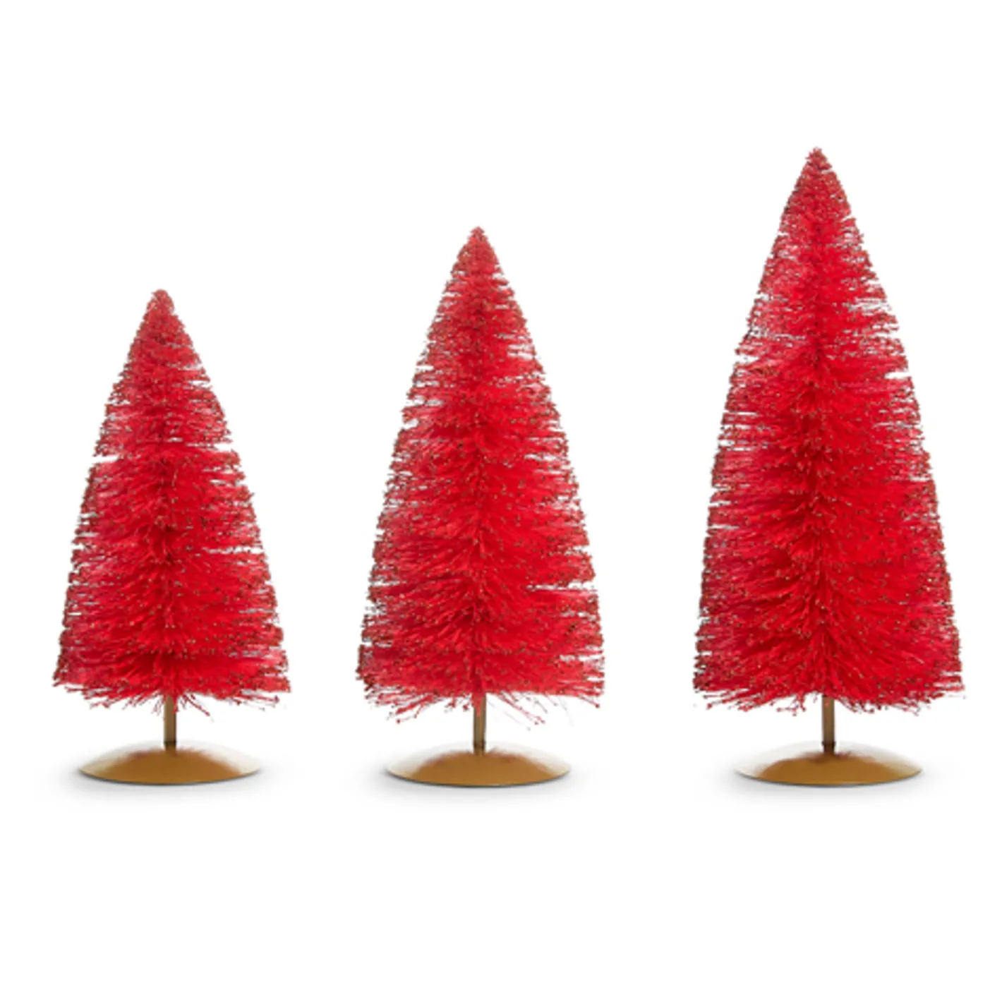Raz Imports Raz 14" Red Glittered Bottle Brush Trees Christmas Decoration 4546025 Discount