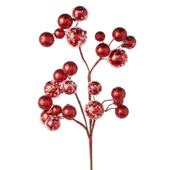 Raz Imports Raz 27" Red Iced Ball Christmas Tree Spray F4206873