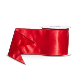 Raz Imports Raz 4" Red Satin Wired Christmas Ribbon R4571846 Best