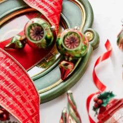 Raz Imports Raz 4" Red Velvet Sheet Music Wired Christmas Ribbon R4371785 New