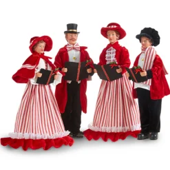 Raz Imports Raz 17.75" Red, White, and Black Carolers Family Christmas Decoration 4322101 Hot