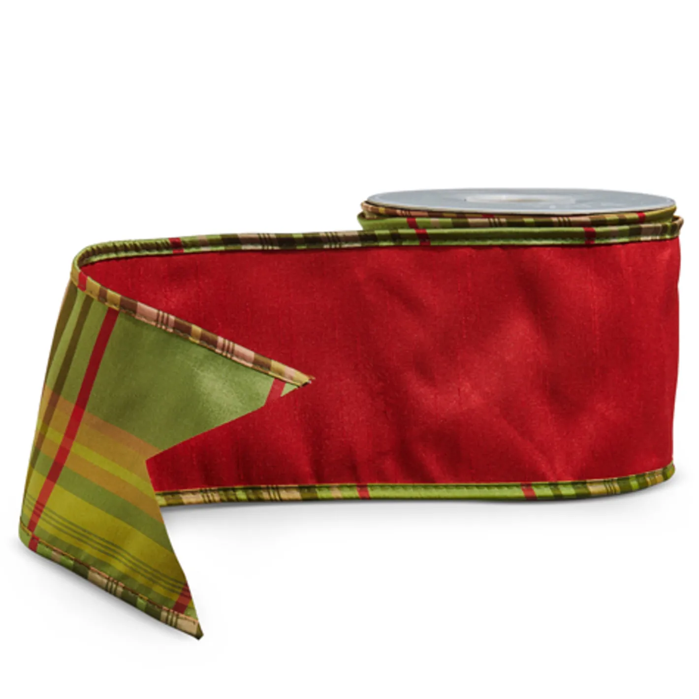 Raz Imports Raz 4" Red with Plaid Back Wired Christmas Ribbon R4527753 Online