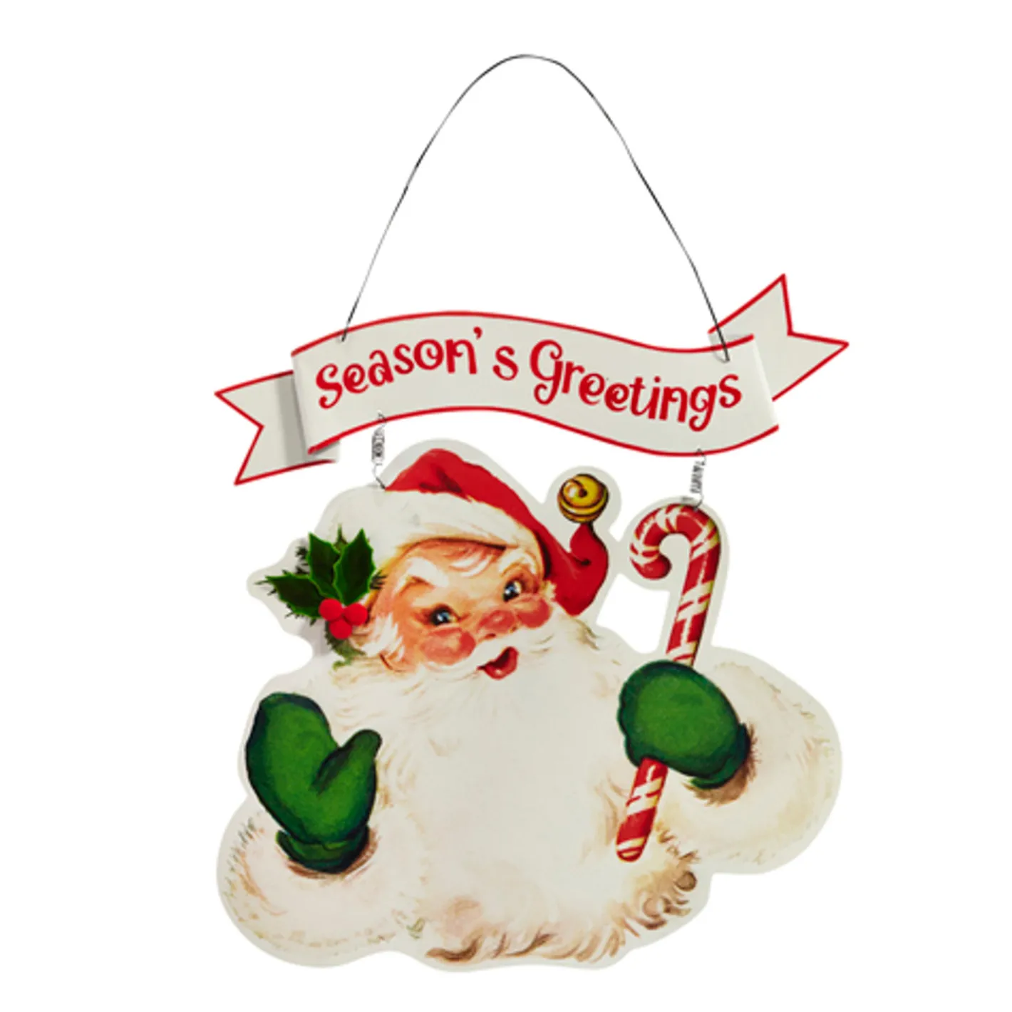 Raz Imports Raz 17" Retro Santa Metal Wall Hanging Sign Christmas Decoration 4416275 Sale