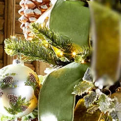 Raz Imports Raz 4" Sage Green Velvet Wired Christmas Ribbon R4552166 Outlet