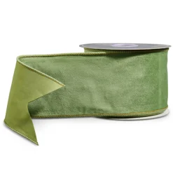 Raz Imports Raz 4" Sage Green Velvet Wired Christmas Ribbon R4552166 Outlet
