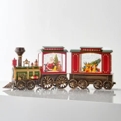 Raz Imports Raz 12.25" Santa and Reindeer Lighted Christmas Water Globe Train 4500789 Sale