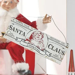 Raz Imports Raz 8" Santa Claus Hanging Christmas Ornament Sign 4116170 Discount