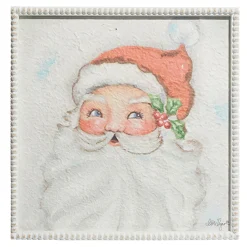 Raz Imports Raz 16" Santa Face Framed Wall Art Christmas Sign 4359054 New