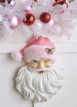 Raz Imports Raz 17" Santa Face with Pink Hat Christmas Wall Decoration 4210233 Hot