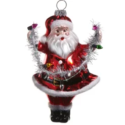 Raz Imports Raz 5" Santa Holding Lights Vintage Glass Christmas Ornament 4524860 Online