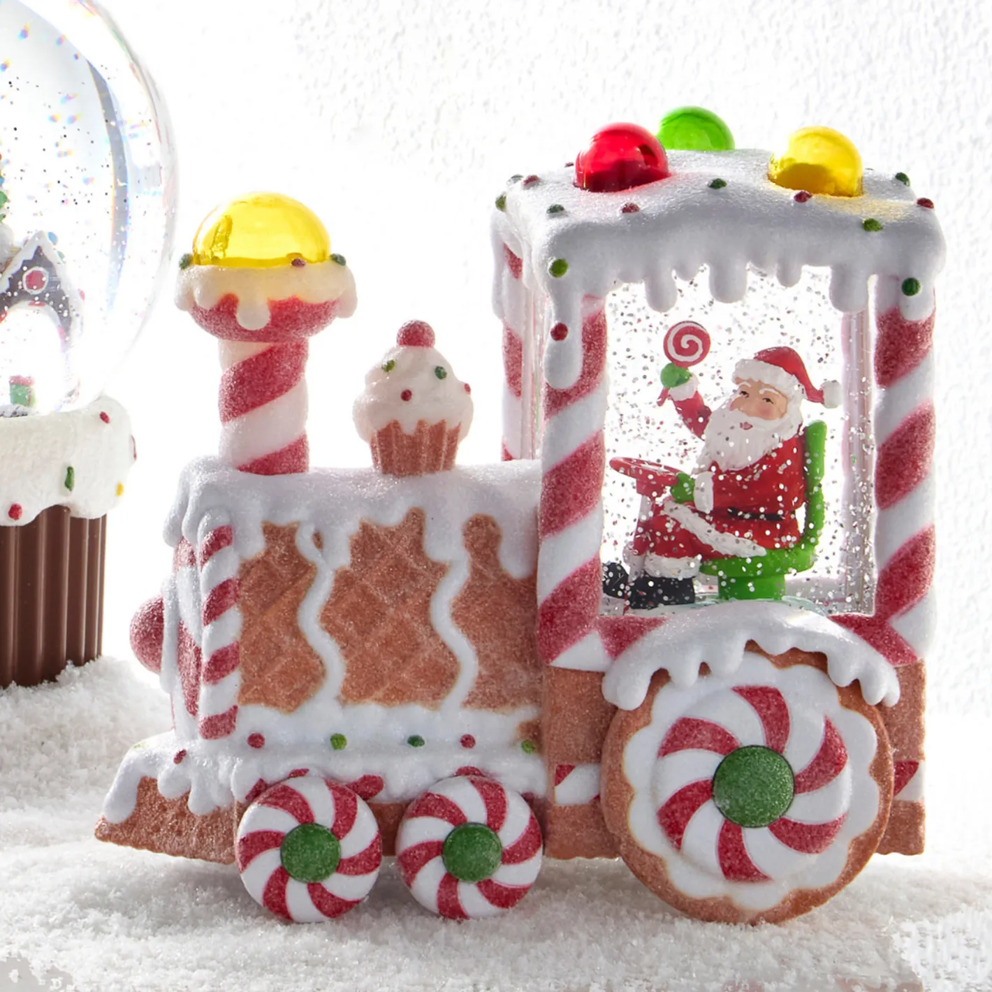 Raz Imports Raz 7.5" Santa Lighted Water Gingerbread Train Christmas Decoration 4540520 Best