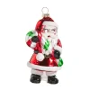 Raz Imports Raz 4.5" Santa with Candy Cane Glass Christmas Ornament 4424652 Clearance