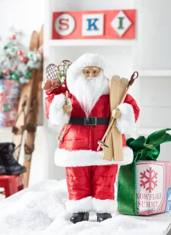 Raz Imports Raz 18" Santa with Skis Christmas Figure 4315524 Clearance