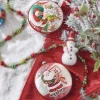 Raz Imports Raz 6.5" Season's Greetings Vintage Inspired Santa Disc Glass Christmas Ornament 4252889 New