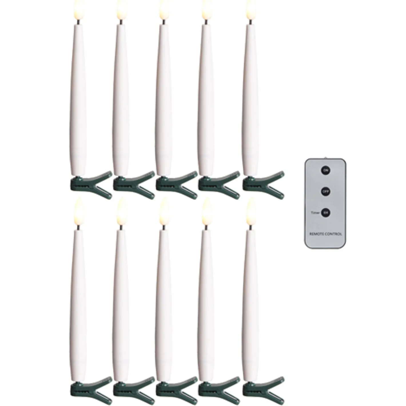 Raz Imports Raz 6" Set of 10 Clip On Lighted Candles with Remote 4324035 Outlet